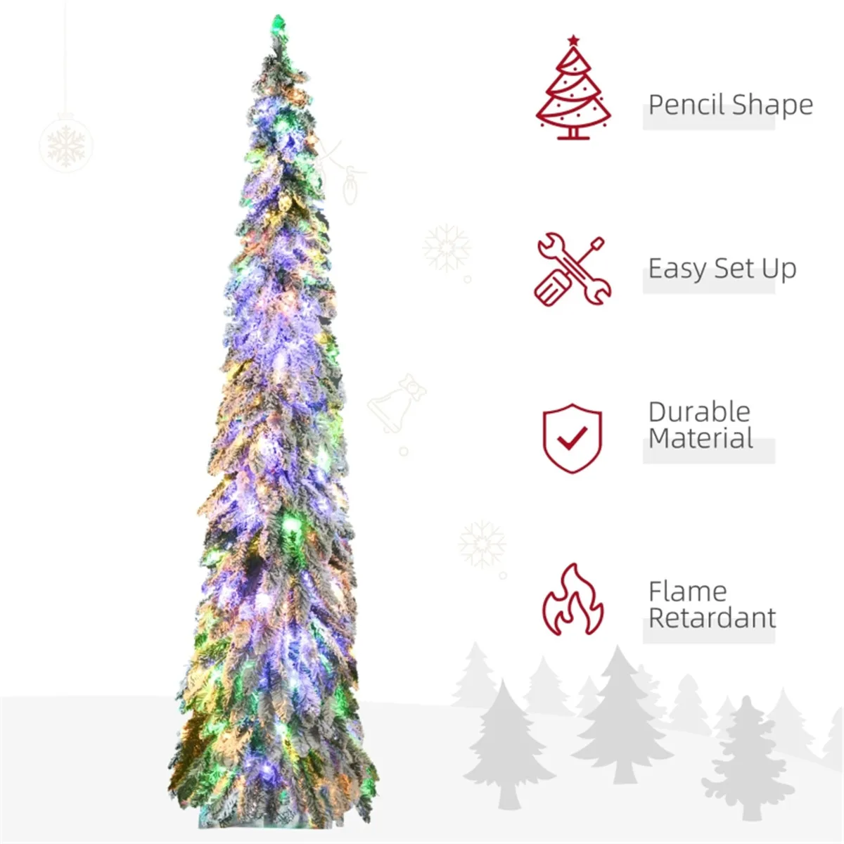 7ft Christmas Tree Decoration Lighting, Packaged Warm White Courtyard Indoor Usable