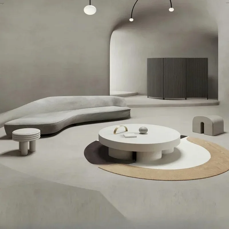 Curved Multi-Person Sofa Combination in Villa Gray for Living Room