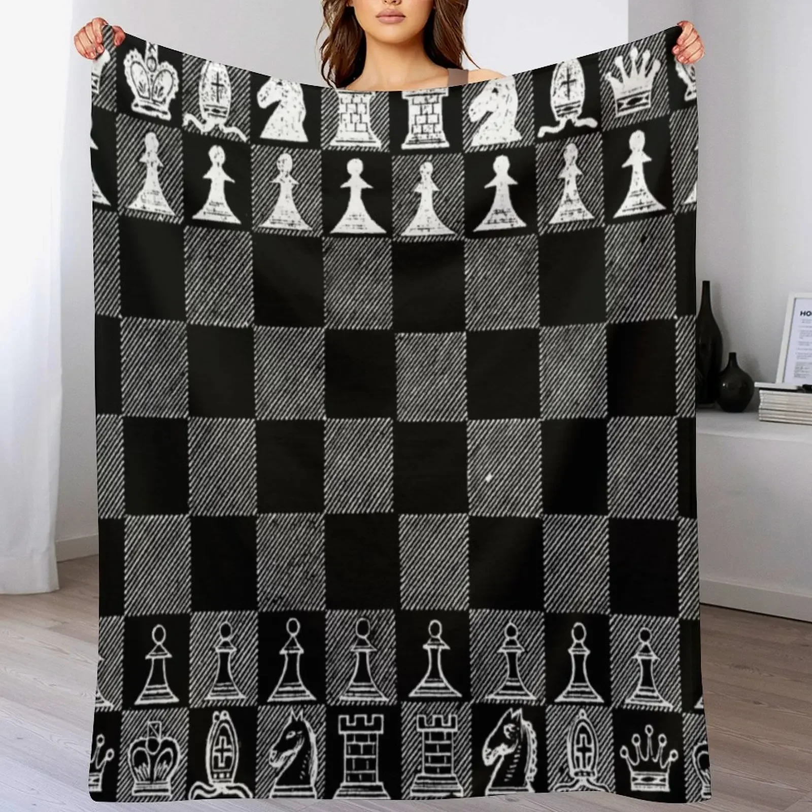 Chess Fan, Chess Player, Grand Master of Chess - White Throw Blanket Fashion Sofas Luxury Throw Blankets