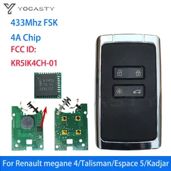 YOCASTY KR5IK4CH-01 Keyless Smart Key 434Mhz PCF7953M 4A Chip For 2016 2017 2018 2019 Renault Megane 4 Talisman Espace 5 Kadjar