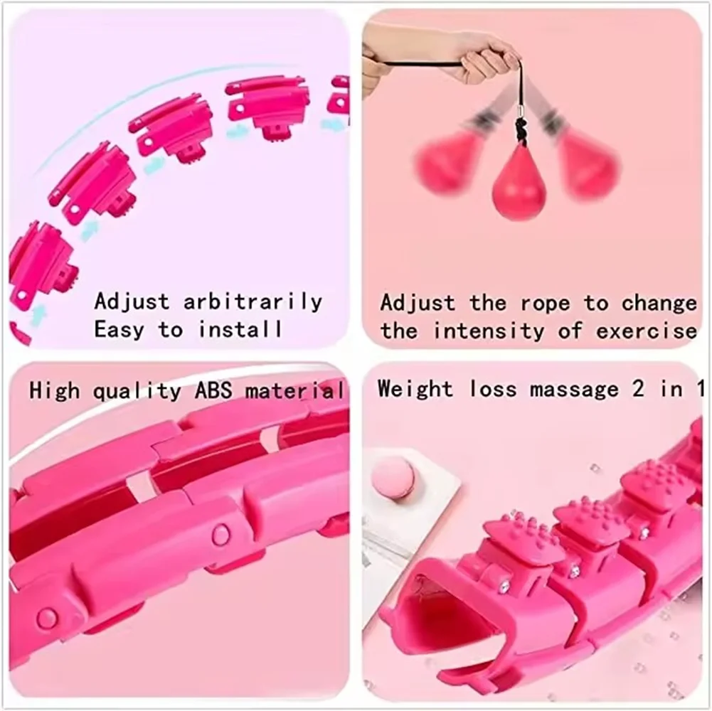 Adults Exercise Slimming Smart Weighted Detachable Hula Ring Intelligent Women Massage Hoola Hoop Fitness With Counter