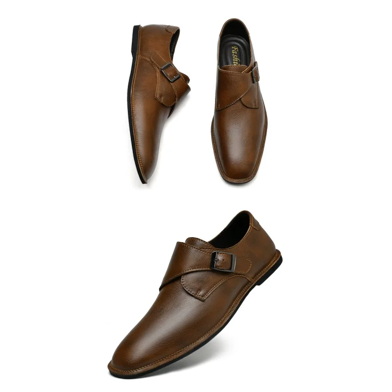 Retro Men's Business Derby Shoes 2026 Fashionable British Style Leather Suitable for Formal Wear And Photo Shoots
