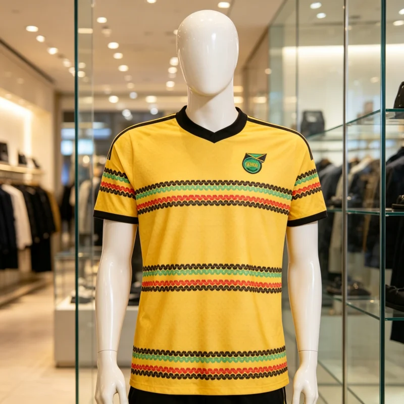 Fashion Jamaica 2026 Home Soccer Jersey T-shirt Men's Adults Quick Drying Breathable Football Fan T-shirt Family Kids Tees
