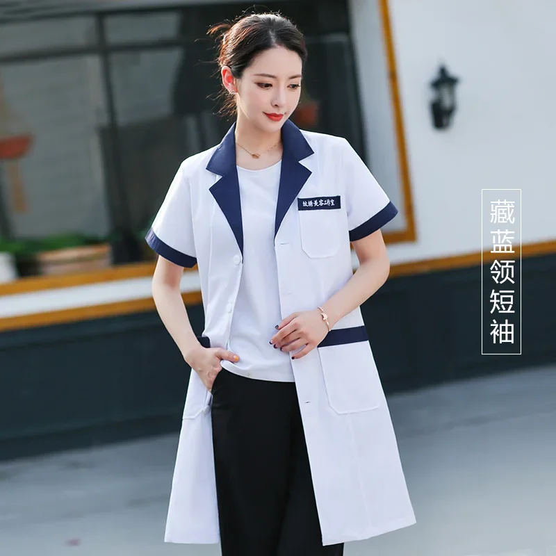 

beautician work clothes, new women's health center embroidery artist, medical beauty skin manager, white coat