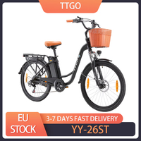 TTGO YY-26ST Electric Bike, 250W Motor, 36V 14.5AH Battery, 26*1.95-inch Tires, 25km/h Max Speed, 100km Max Range, Disc Brake