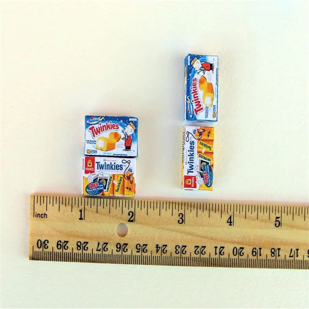 Mini Dollhouse Food Diorama e Snack Cake, Hostes em Miniatura, Mercearia, Escala 1:12