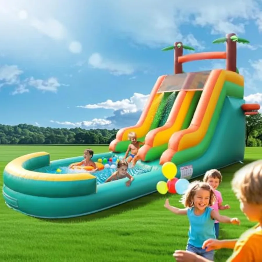 

26.2FT Large Inflatable Water Slide Swimming Pool Play Center 100 PVC Commercial Grade Bounce House with Slide and 950W Blower