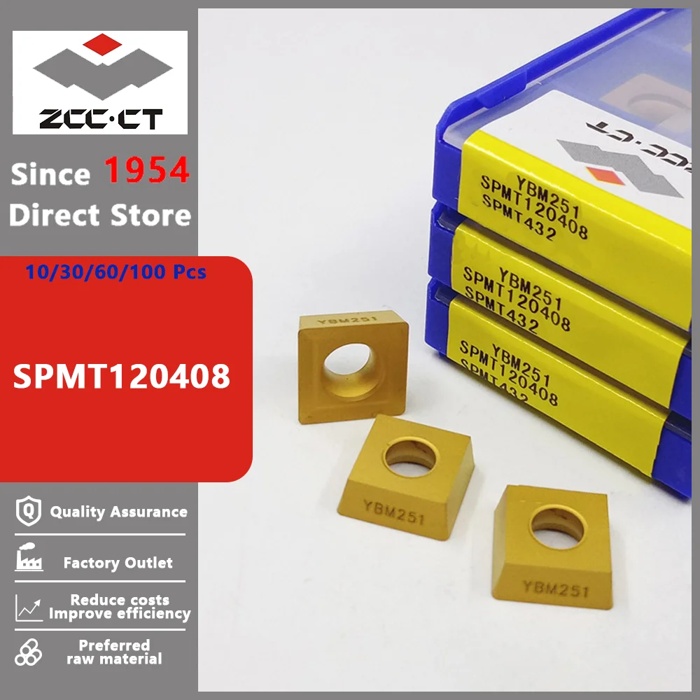 ZCCCT SPMT120408 SPMT120408-PM SPMT120408-KM SPMT120408-HT Milling Carbide Insert Blade SPMT 120408 Lathe Turning Cutting Tool