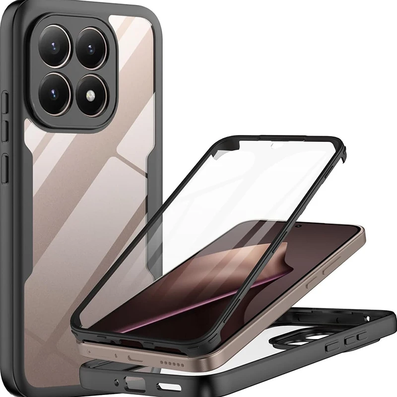 360 °   Vollständig Stoßfeste Hülle für Xiaomi 15T Pro Mi 15t mit Integriertem Displayschutz Transparente Vorder- und Rückseite Hybrid Robuste Abdeckung