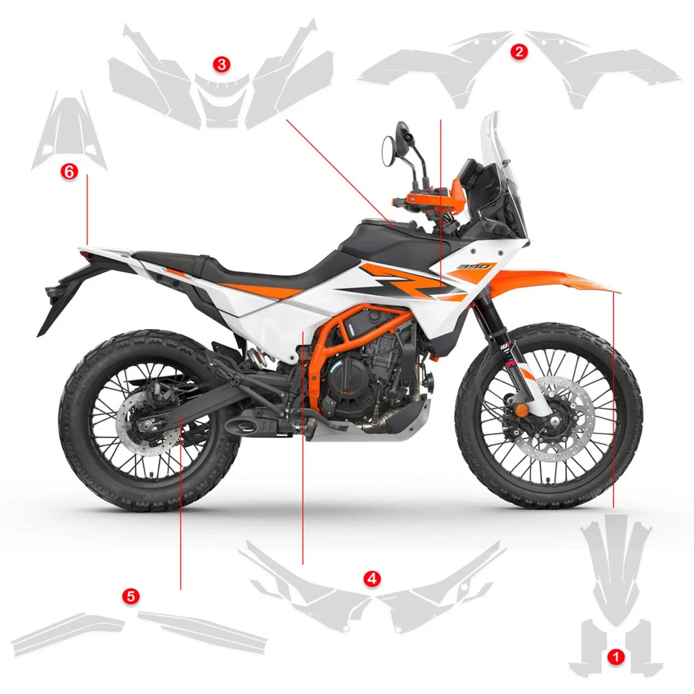 Voor 390 Adventure 2025-2026 TPU Verf Beschermende Film Voor KTM 390 ADV Motorfiets Kuip Bescherming Transparante PPF Body Kit - afbeelding 2