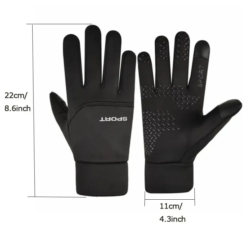 Warm Gloves Men's Winter Velvet Touch Screen Anti-Slip Outdoor Cycling Mountaineering Waterproof Windproof Sports Winter