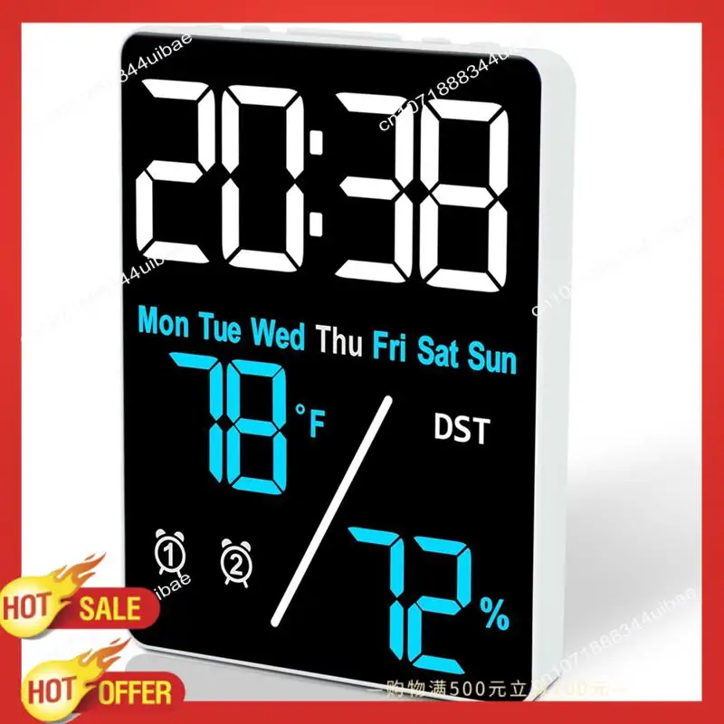 

B47C цифровой комнатный термометр, гигрометр, будильник для стола, измерение влажности и температуры в помещении со светодиодным дисплеем