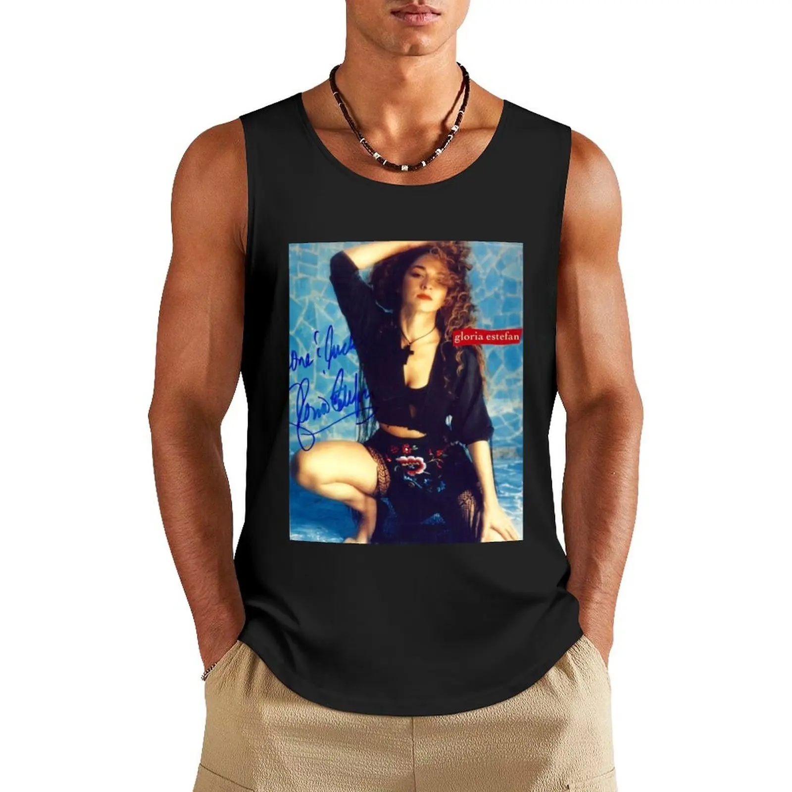 GLORIA ESTEFAN MUSIC ARTWORK Tank Top bodybuilding man t-shirts for Men's gym