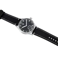 QM Men's Automatic Mechanical Wristwatch C3 Green Luminous Waterproof 316L Steel Case Leather Strap Fashionable Pilot  quality