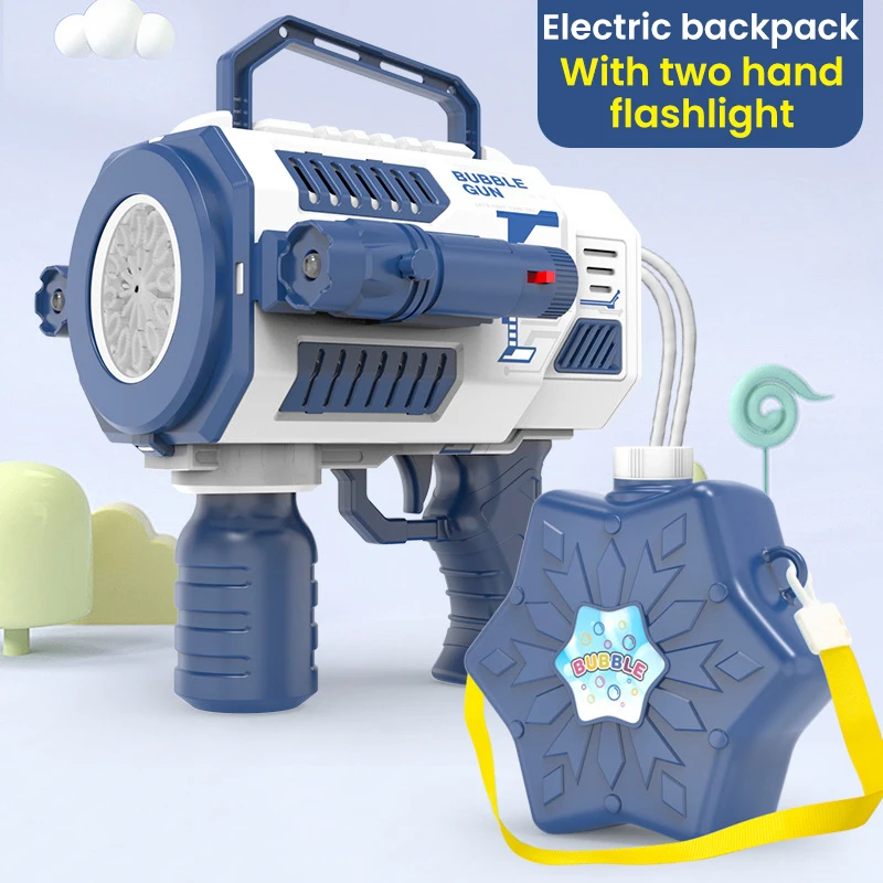 Diversão ao ar livre brinquedos esportivos automa máquina de bolhas para crianças luminescência bolha arma lançador de foguetes crianças sabão bolha fabricante verão