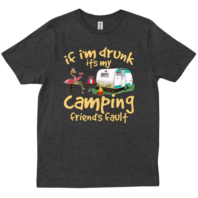 

Если я пьяный это S My Camping Friends Fault Забавная футболка с изображением фламинго на день рождения