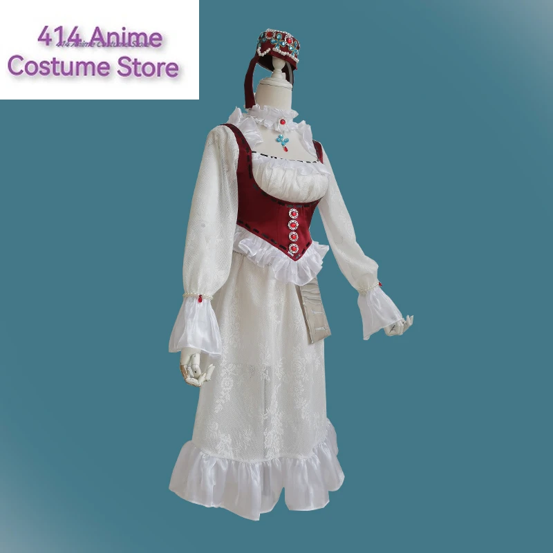 Anime Identity V Ada Mesmer Lila White Valentine's Day Dress Nifty Lovely Uniform Cosplay Costume Party Outfit Women