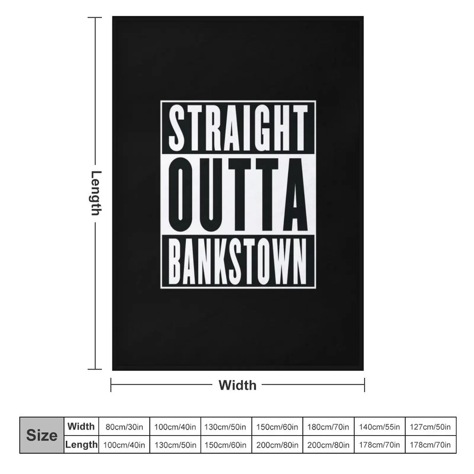 Straight Outta Bankstown Throw Blanket Luxury Designer Soft Beds Blankets