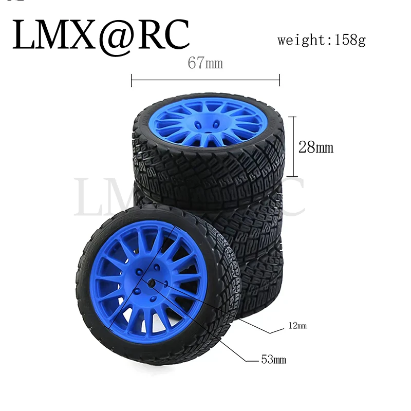 4pcs 67mm Rubber Tire Wheel Tyre for Tamiya XV01 XV02 TT01 TT02 PTG-2 144001 124018 A959 1/10 RC Rally Racing Car Upgrade Parts