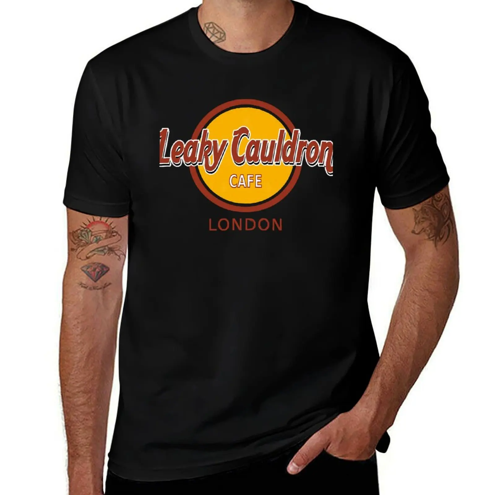 Leaky Cauldron Cafe T-Shirt Basic Casual Wear Short Sleeve Top T-Shirt