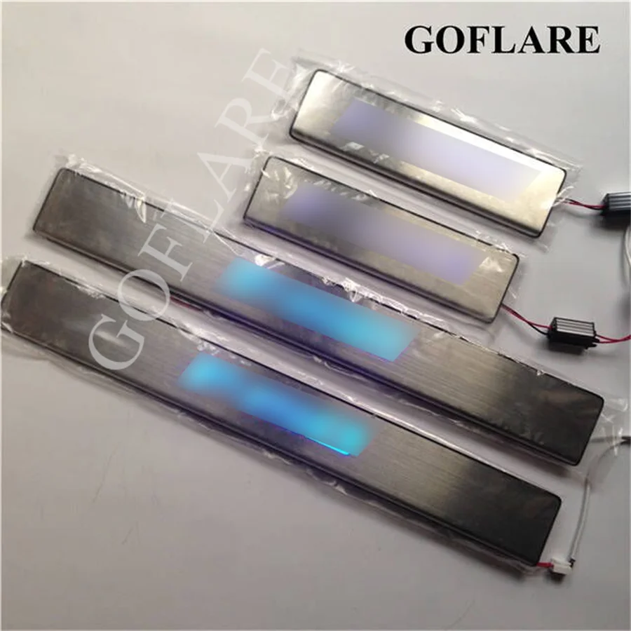 For Ford F150 2009-2014 LED door sill scuff plate guards illuminated welcome petal Entry Guard Cover threshold Car Accessories