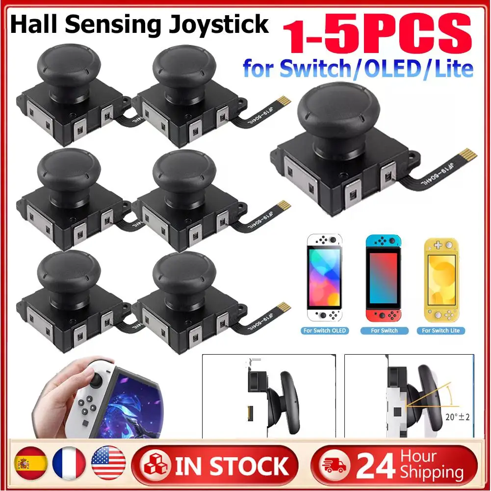 Joystick de detección Hall para JoyCon, repuesto sin varilla electromagnética a la deriva para Nintendo Swicth / Switch OLED/Lite, 1-5 uds.