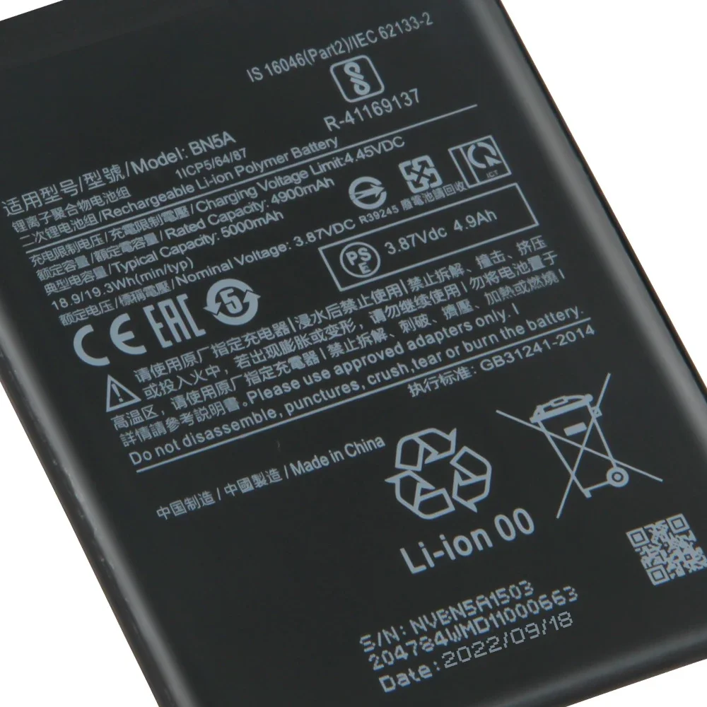 Replacement Battery For Xiaomi Mi Redmi Note10 Pro Note 10 Poco Mi 3Pro BN5A BM57 Phone Batteries 5000mAh