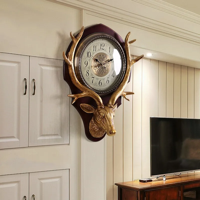 Premium Vintage Wall Clock Fashion Gold Unique Nordic Living Room Digital Clock Luxury Design Horloge Murale Room Decorations