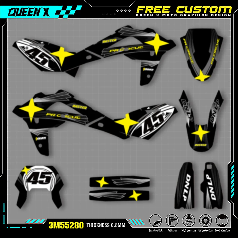 

Queen X MOTOR Motorcycle Graphics Background Decals Stickers Kits For HUSABERG TE250 2008 2009 2010 2011 2012 2013 009