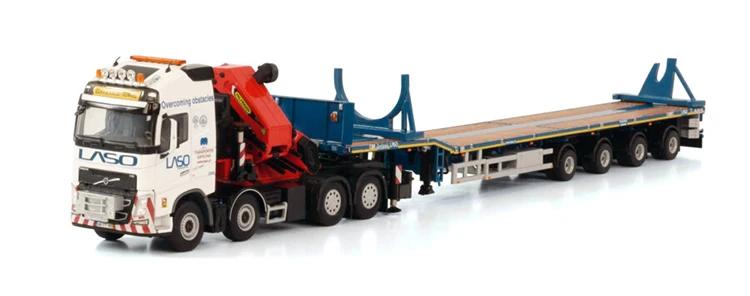 

Alloy Model Toy Gift WSI 1:50 Scale VO LVO 8X4 Tractor Truck Mounted Crane,Nooteboom Trailer DieCast Toy Model,LASO 01-3786