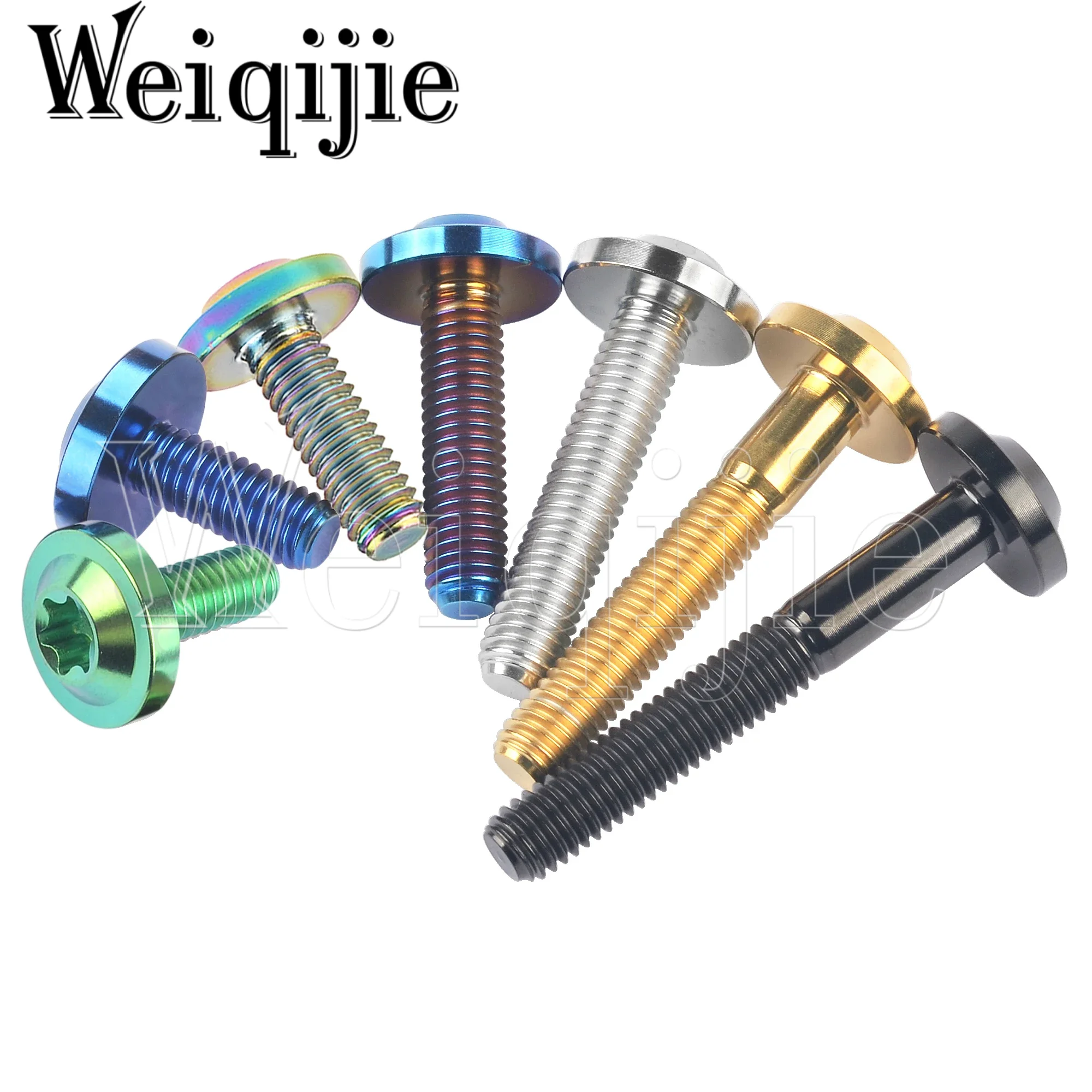 Weiqijie Titanium Bolt M5/M6/M8x10 12 15 20 25 30 35 40 50 60 70mm Torx Head Screw for Bicycle & Motorcycle Assembly Fasteners