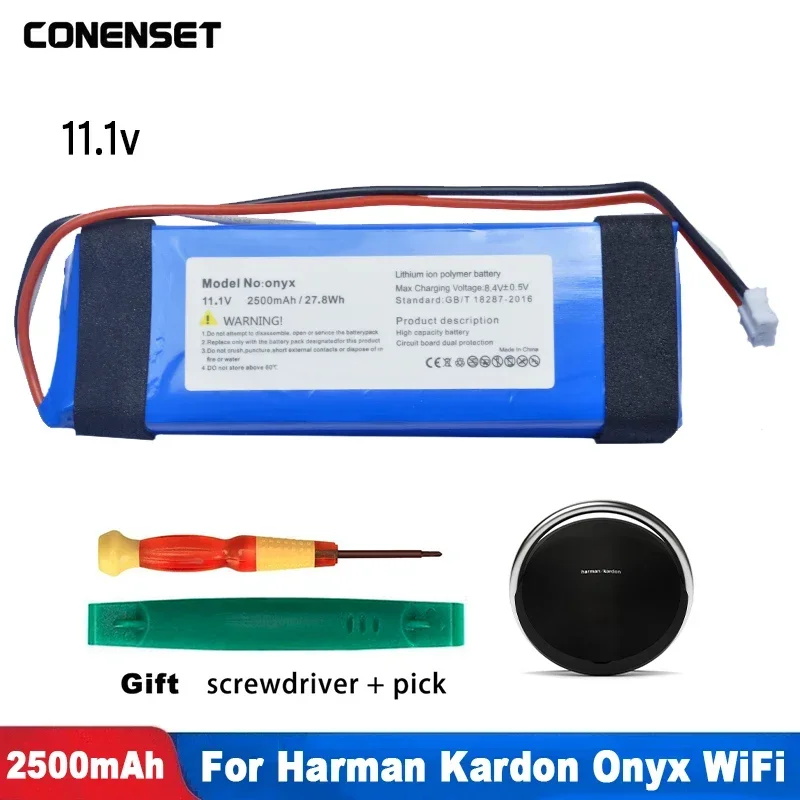 11.1V 2500mAh 3S-633496 PR-633496 Replacement Battery For Harman Kardon Onyx BT WIFI Bluetooth Speaker Free Tools