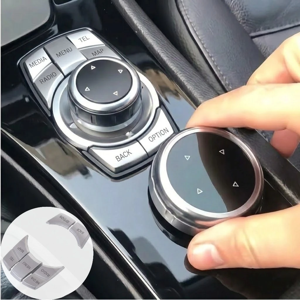 Car Multimedia iDrive Big Knob Cover Button Trim Decor Sticker for BMW 1 3 5 X1 X5 X6 E90 E60 F30 F10 F20 Interior Accessories
