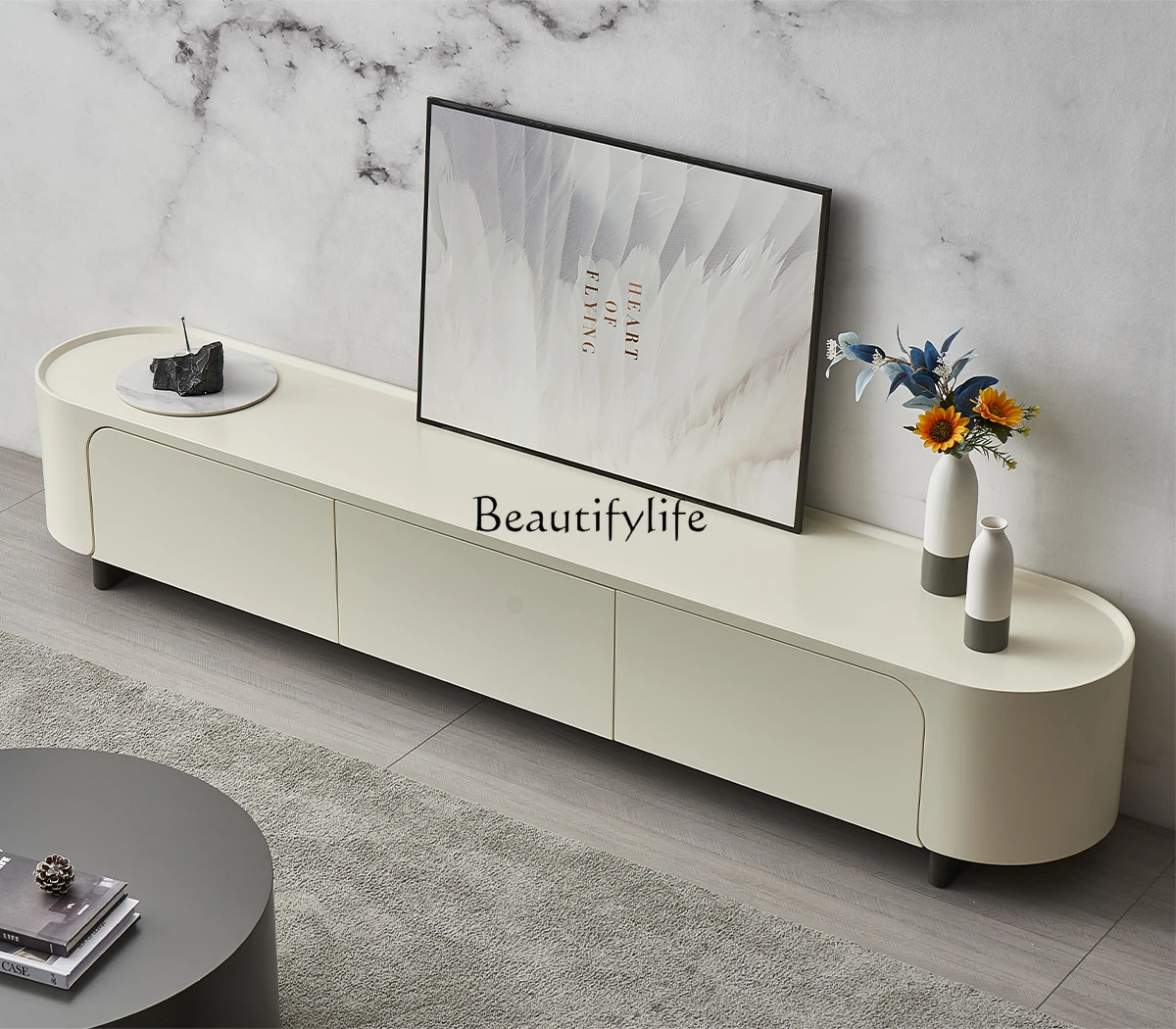 

Cream wind TV cabinet/simple small apartment high-end TV cabinet