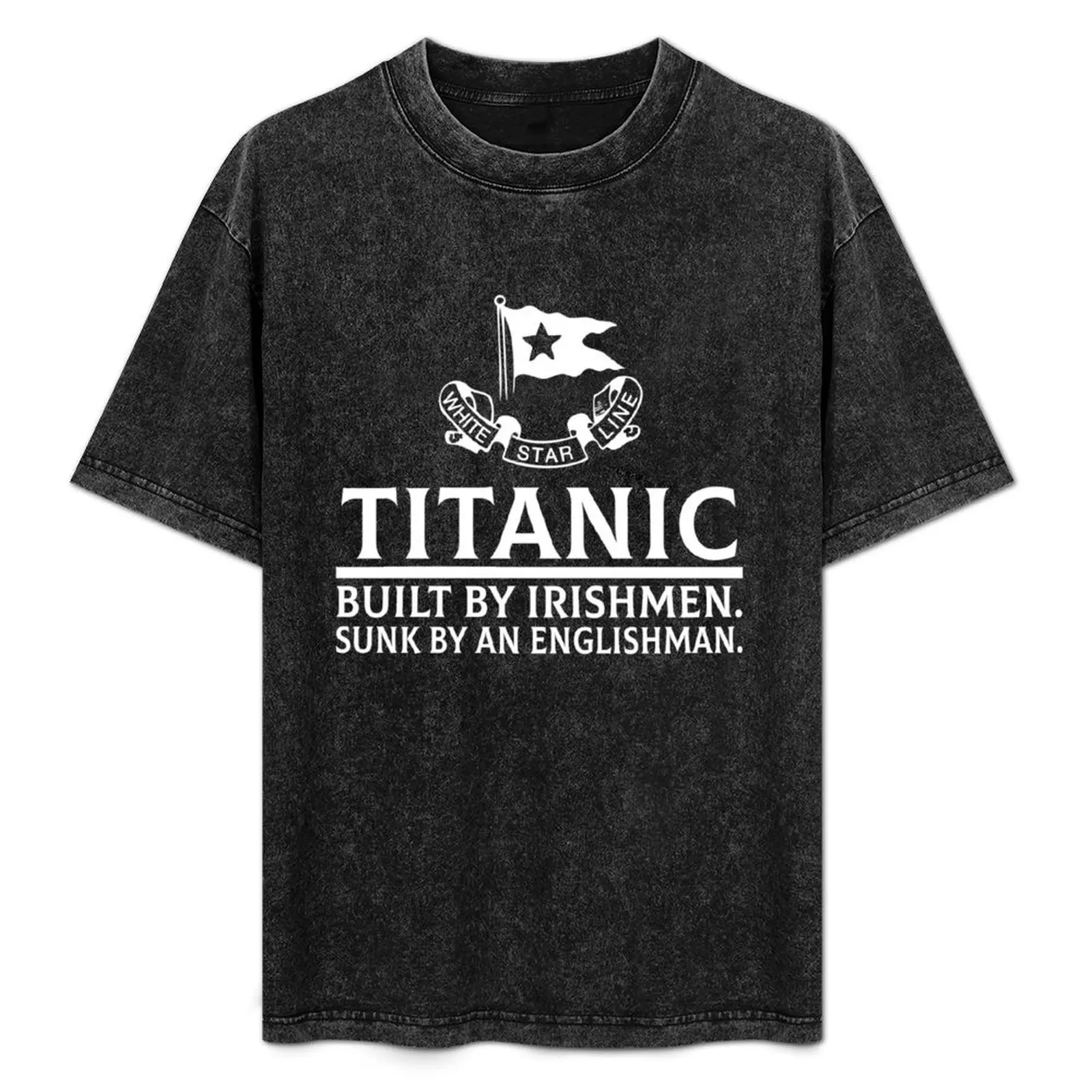 面白いタイタニック号ヴィンテージクルーズ沈没船アイルランド人によって作られた大西洋の船tシャツ抗ピリングカジュアルtシャツ