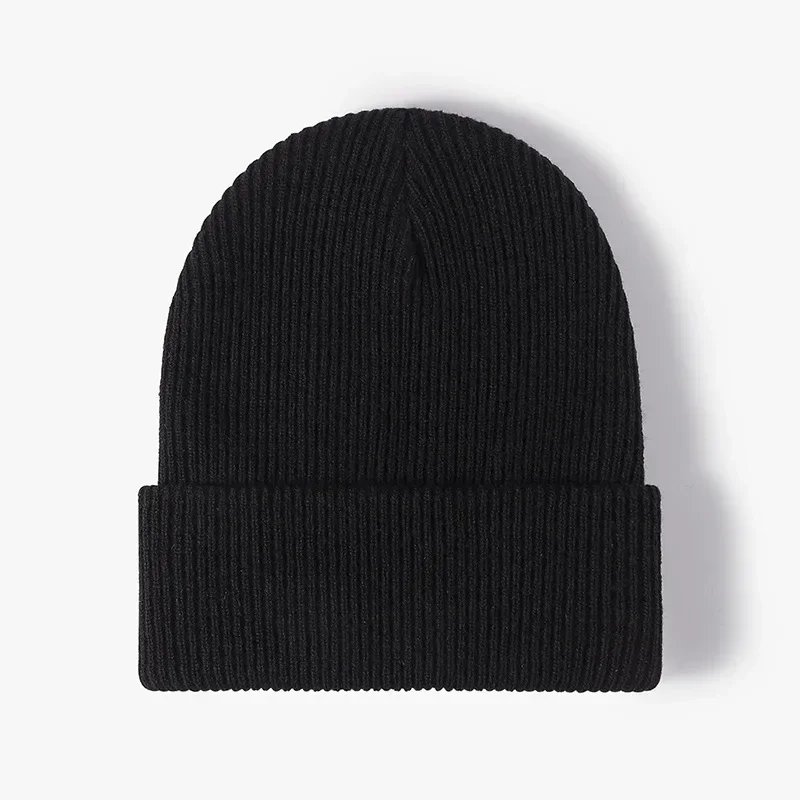 New Women Men Autumn Winter Warm Beanie Hat Solid Color Lady Male Stretch Knitted Crochet Beanies Hat Cap for Women Men Beanie