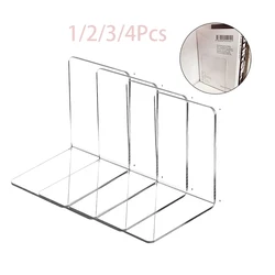 1/2/3/4PC Transparent Acrylic Bookends Stand Bookshelf Desktop Decorative Storage Rack Bookend Book Holder School Stationery