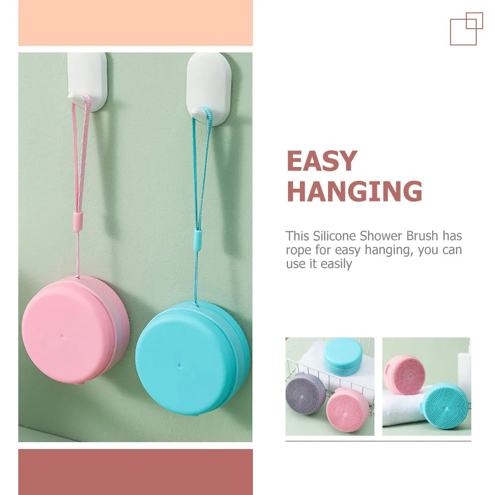

Silicone Bath Massage Brush Soft Baby Shower Scrubber Pink Portable Body Cleansing Tool Bathing Accessories Washing Brush