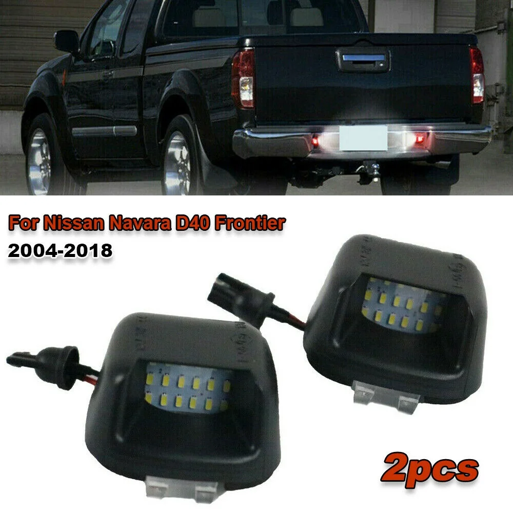 

2PCS Canbus LED License Plate Lights Lamp For Nissan Navara D40 Frontier 2004-2007 2010 2013 2016 2018 Suzuki Equator ACMAT ALTV