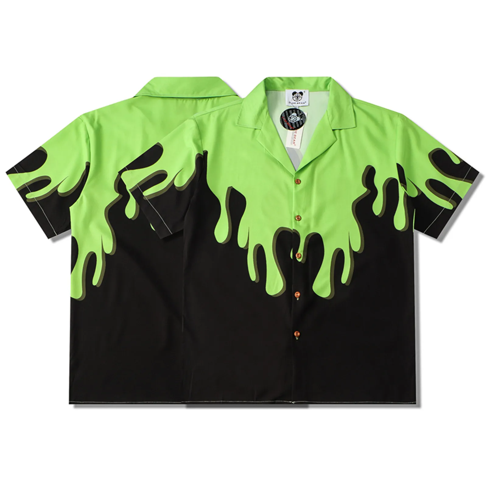 

Men Short High Beach Print Street Full Shirt Flower Sleeve Cardigan Men Shirts 3D Print Camisa Ethnic