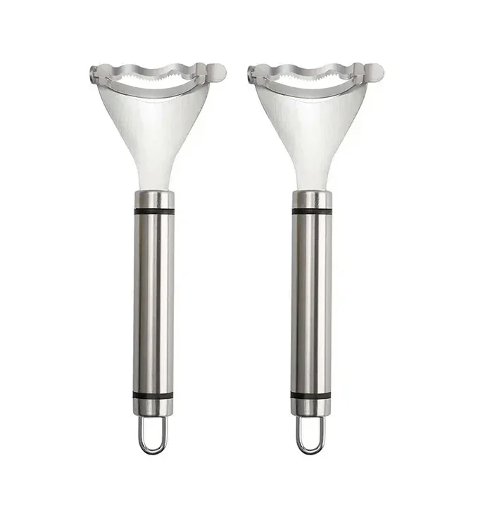 

3-Second Corn Cob Remover 2-Piece Stainless Steel No-Dirty-Hands Multifunctional Kitchen Gadget