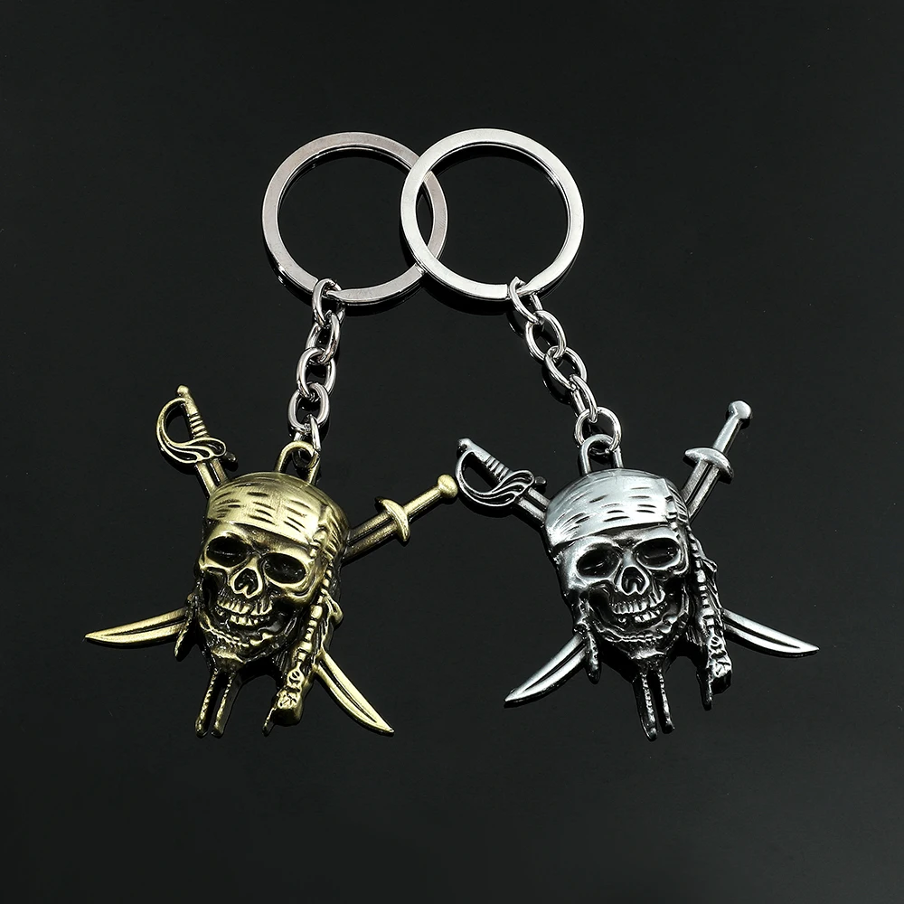 Vintage Creative Skull Pirate Keychain Charm Punk Style Pendant Keyring Accessories Gift for Men And Women