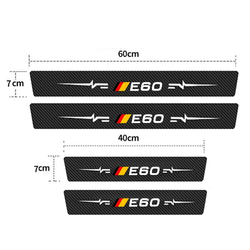 Car Stickers for BMW E60 Emblem 5 Series Anti Scratch Door Sill Protector Threshold Protection Carbon Fiber Styling Accessories