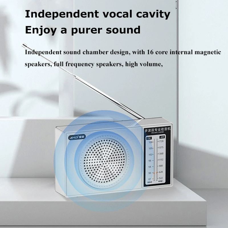Мини FM AM радио портативный многодиапазонный DSP радио с полным диапазоном динамик удлиненная антенна 3,5 мм разъем для наушников 18650 батарея