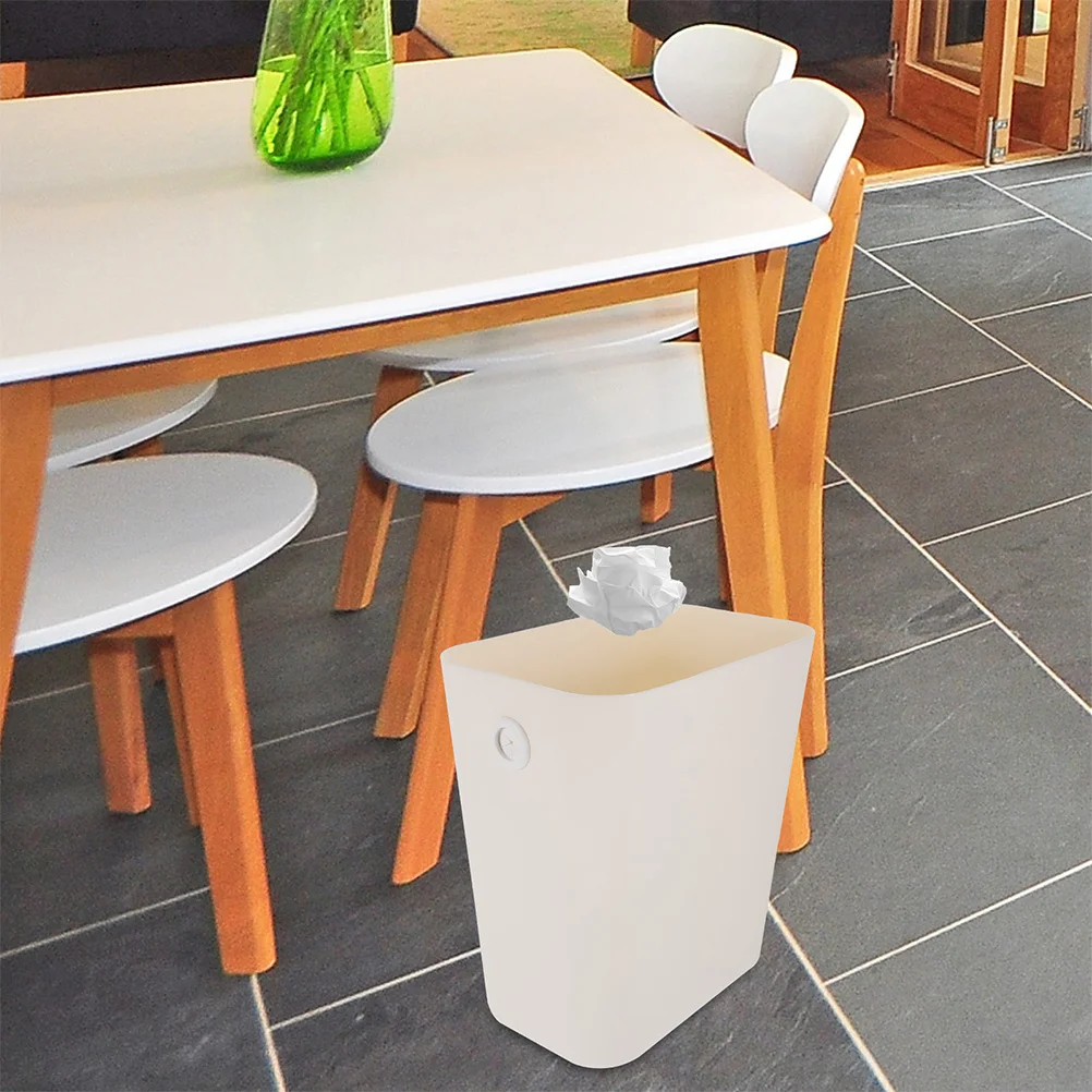 

2pcs Slim Plastic Trash Can 10L Rectangular Garbage Bin For Home Bathroom Bedroom Kitchen Office Waste Container