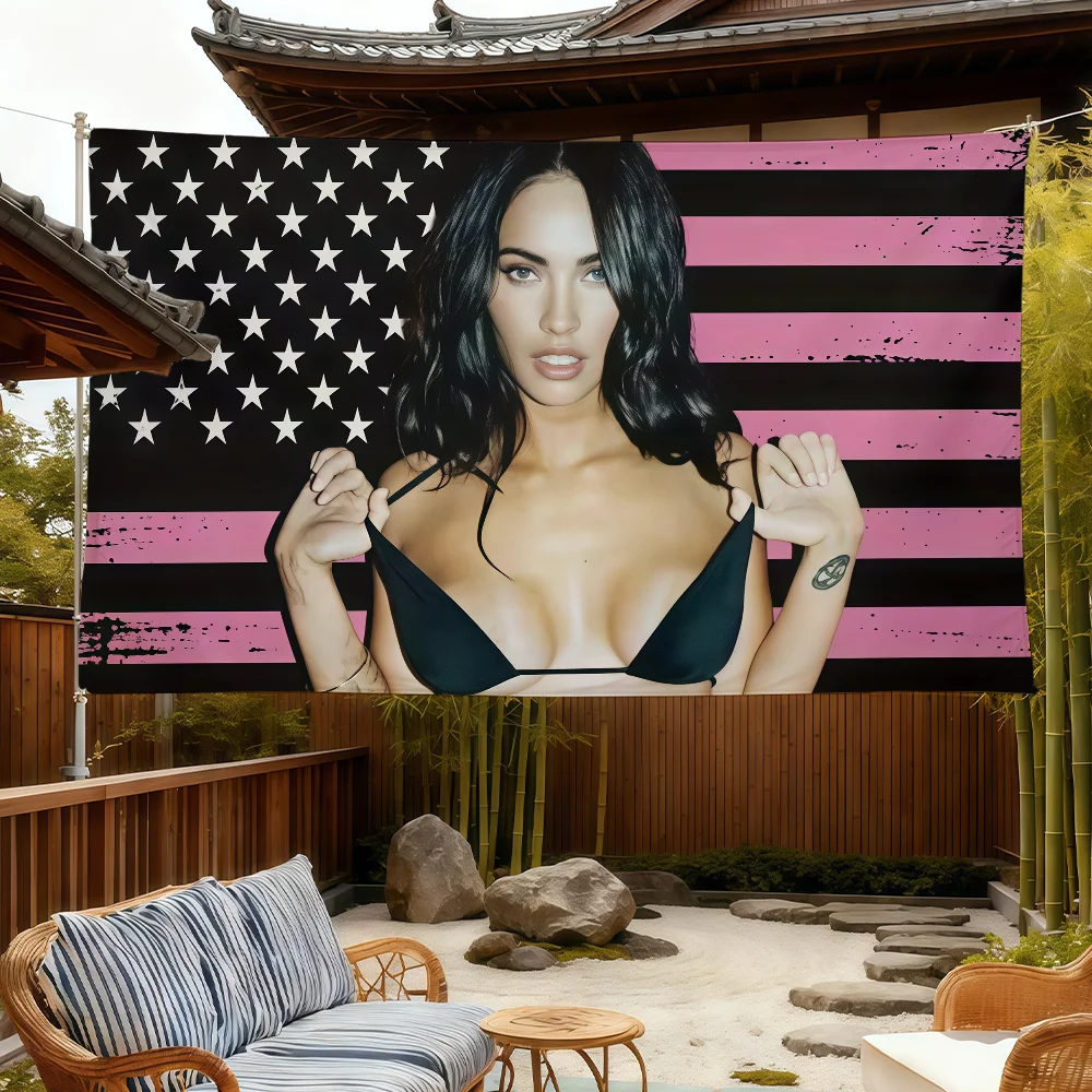 Actor M-Megan F-Fox flag For Room Dorm Camping Picnic Art Style Garage Bar wall Decoration Banner