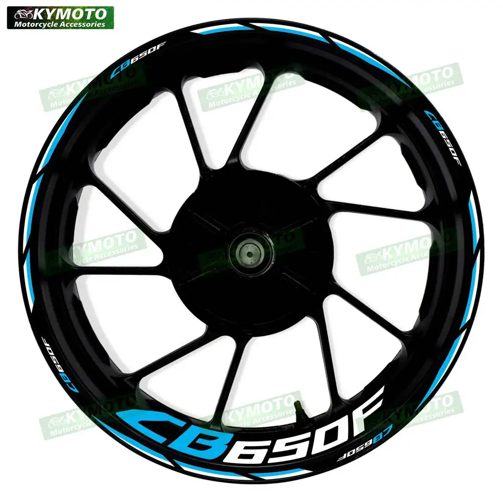 ملحقات الدراجة النارية Honda CB650F CB 650F مقاس 17 بوصة ملصقات العجلات الأمامية والخلفية ملصقات حافة عجلة عاكسة معدلة