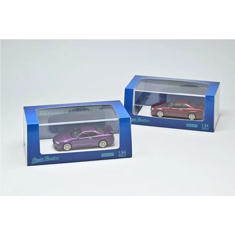 Stance Hunters 1/64 Skyline GTR R34 Model Car Vintage Cars Diecast Vehicle Collection Model With Display Case Gifts for Adults - view 5