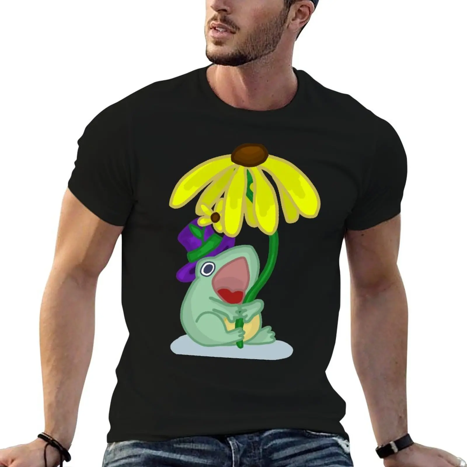مظلة قميص مصمم يحب الضفدع رجل رجل صغير تي شيرت تي شيرت الرجال صراخ بالنسبة لهم