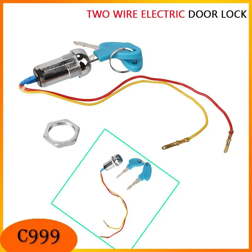 

Электрический замок-выключатель для двери синего цвета, двухпроводной, для квадроциклов и мопедов